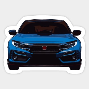 Blue Civic Type R Illustration Sticker